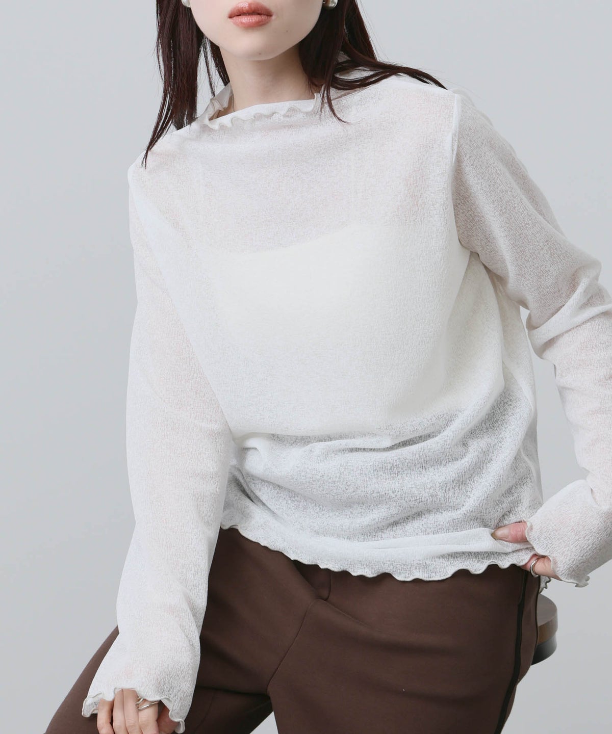 NAVY シアーインナープルオーバー レディース メール便 対応商品