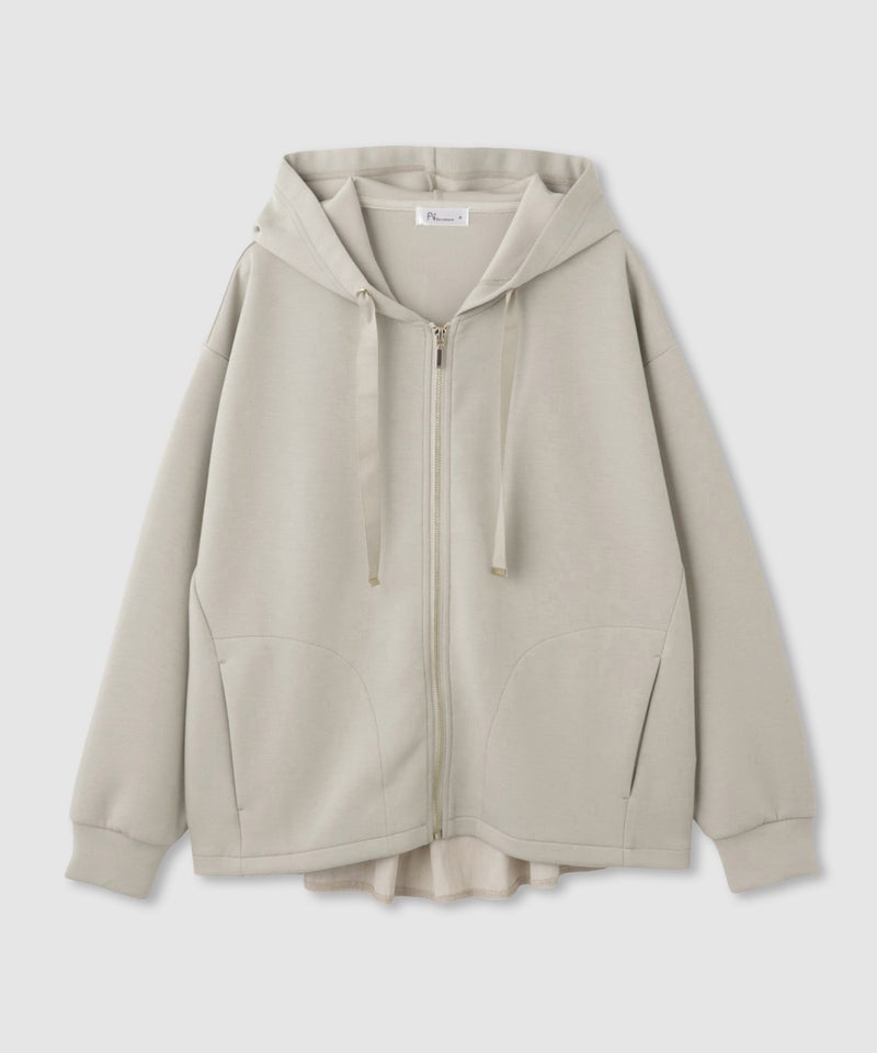 [期間限定価格]Free Nature  ジップパーカー バック布帛切り替え【後ろ姿まで抜かりなく♪】 レディース商品画像-2