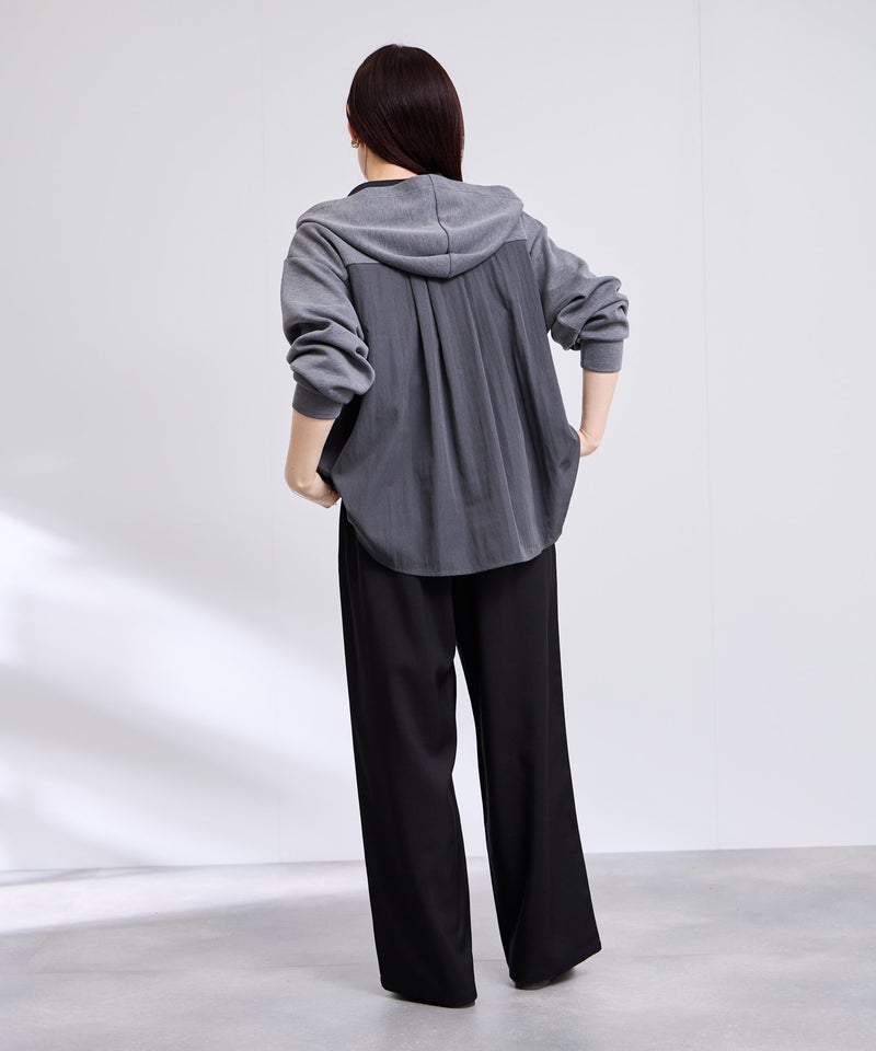 [期間限定価格]Free Nature  ジップパーカー バック布帛切り替え【後ろ姿まで抜かりなく♪】 レディース商品画像-6