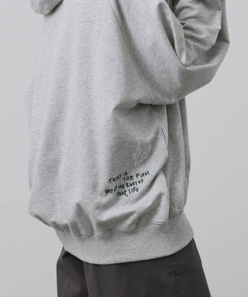 NAVY プルオーバーパーカー 飛び刺繍 コットン ミニ裏毛 ラグラン レディース商品画像-8