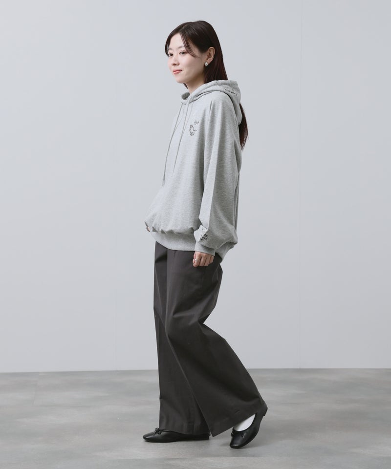 NAVY プルオーバーパーカー 飛び刺繍 コットン ミニ裏毛 ラグラン レディース商品画像-10