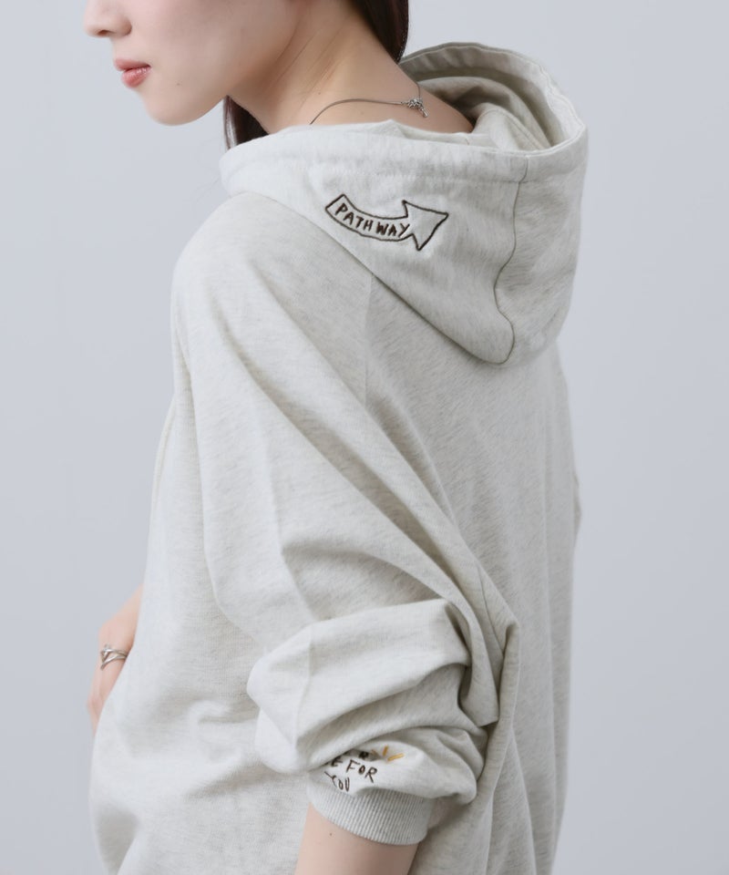 NAVY プルオーバーパーカー 飛び刺繍 コットン ミニ裏毛 ラグラン レディース商品画像-19