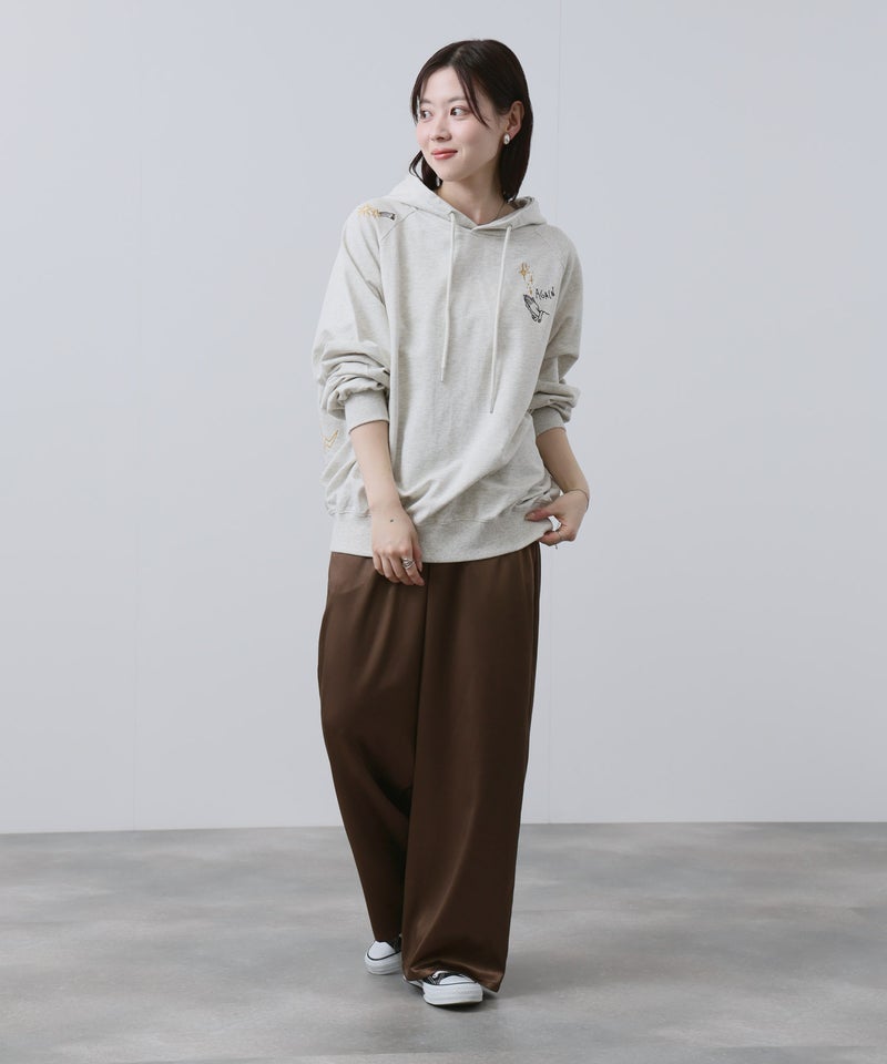 NAVY プルオーバーパーカー 飛び刺繍 コットン ミニ裏毛 ラグラン レディース商品画像-21