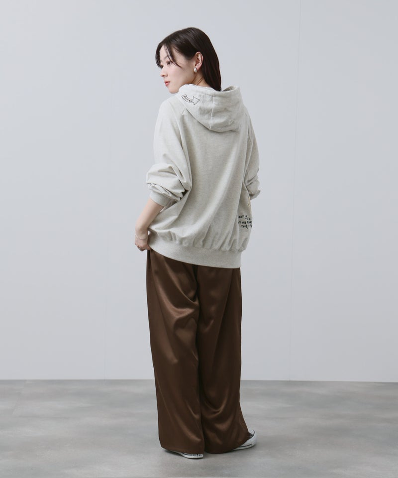 NAVY  プルオーバーパーカー 飛び刺繍 コットン ミニ裏毛 ラグラン レディース商品画像-22