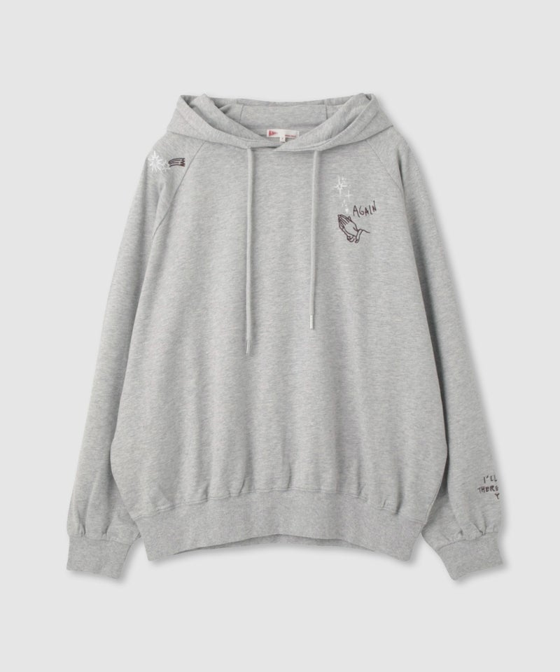 NAVY プルオーバーパーカー 飛び刺繍 コットン ミニ裏毛 ラグラン レディース商品画像-28