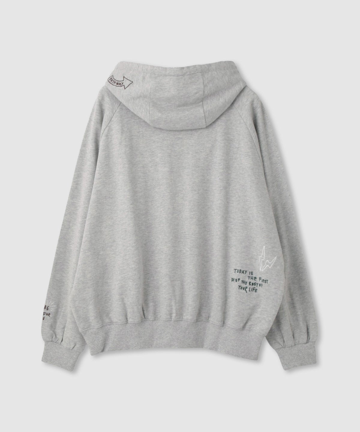 NAVY プルオーバーパーカー 飛び刺繍 コットン ミニ裏毛 ラグラン レディース