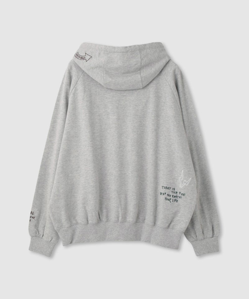 NAVY プルオーバーパーカー 飛び刺繍 コットン ミニ裏毛 ラグラン レディース商品画像-32