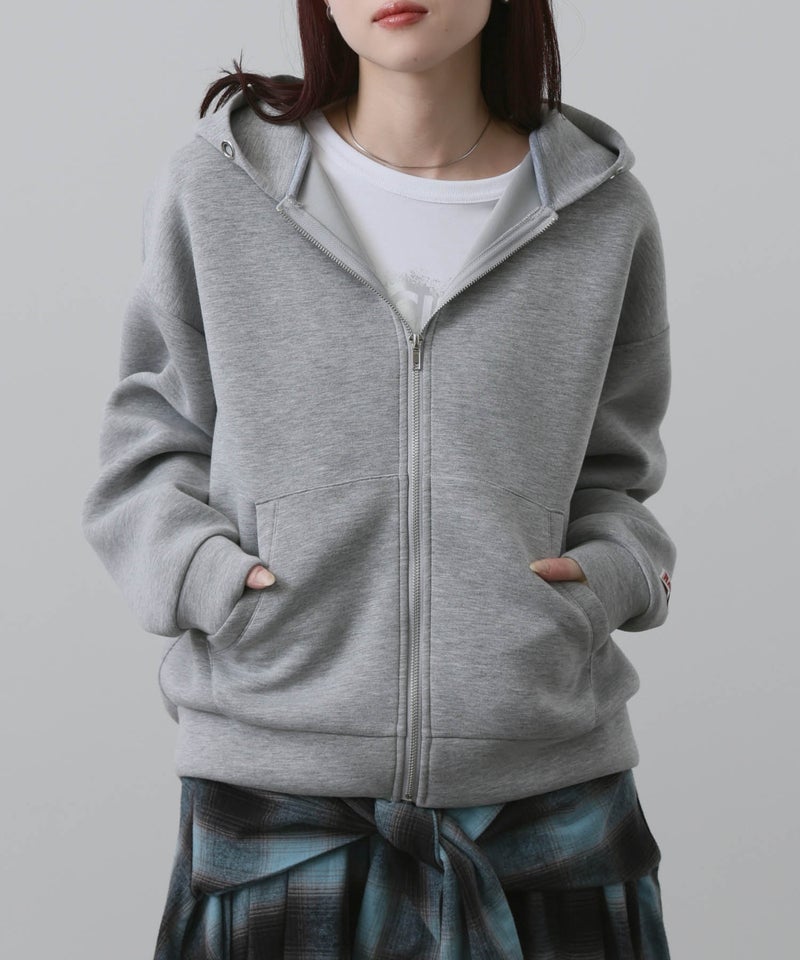 NAVY  ダンボール素材ジップパーカー レディース商品画像-2