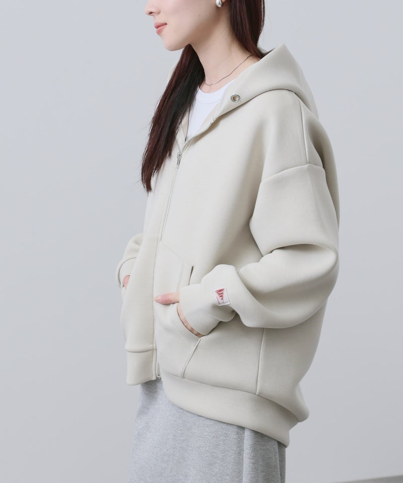 NAVY ダンボール素材ジップパーカー レディース商品画像-7