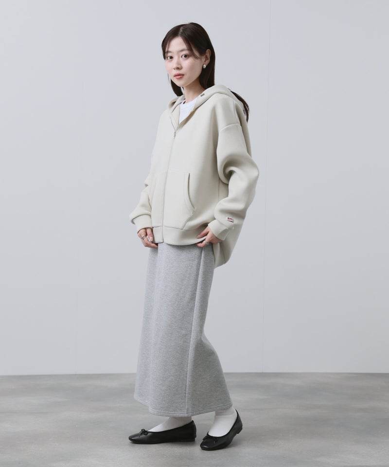 NAVY  ダンボール素材ジップパーカー レディース商品画像-8