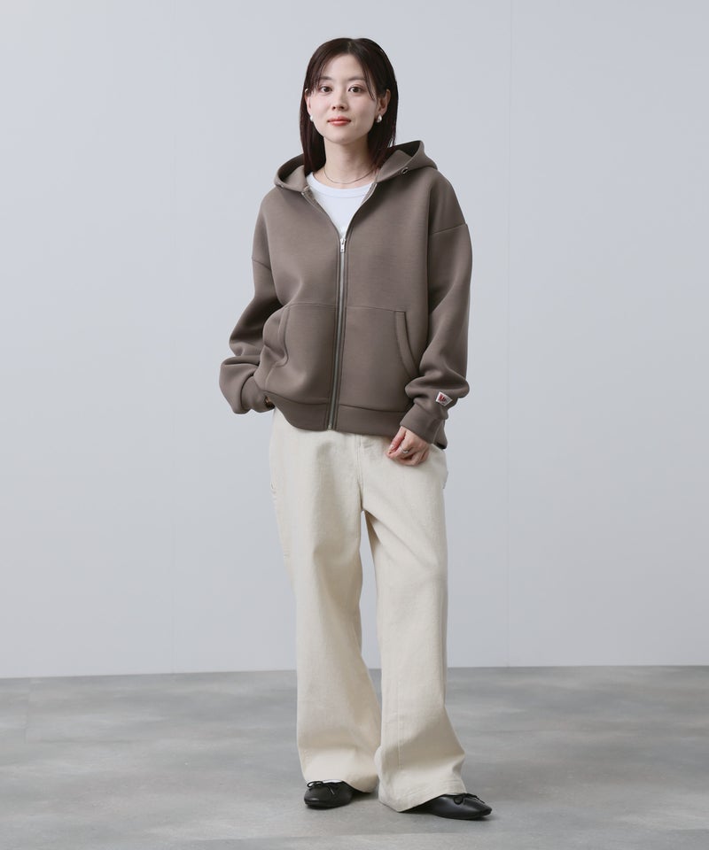 NAVY  ダンボール素材ジップパーカー レディース商品画像-24