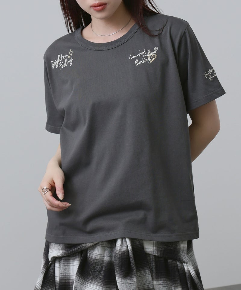 NAVY  ベーシックプリントTシャツ レディース メール便 対応商品商品画像-4