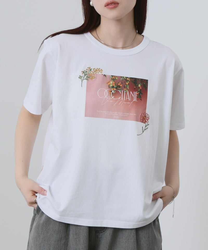 NAVY  ベーシックプリントTシャツ レディース メール便 対応商品商品画像-1