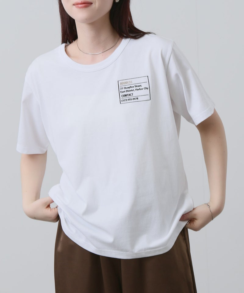 NAVY  ベーシックプリントTシャツ レディース メール便 対応商品商品画像-2