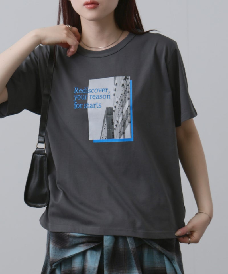 NAVY ベーシックプリントTシャツ レディース メール便 対応商品商品画像-3