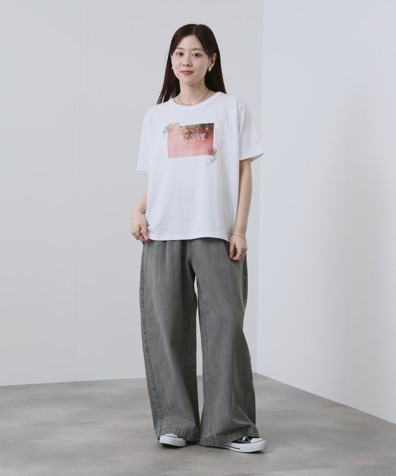 NAVY  ベーシックプリントTシャツ レディース メール便 対応商品商品画像-7