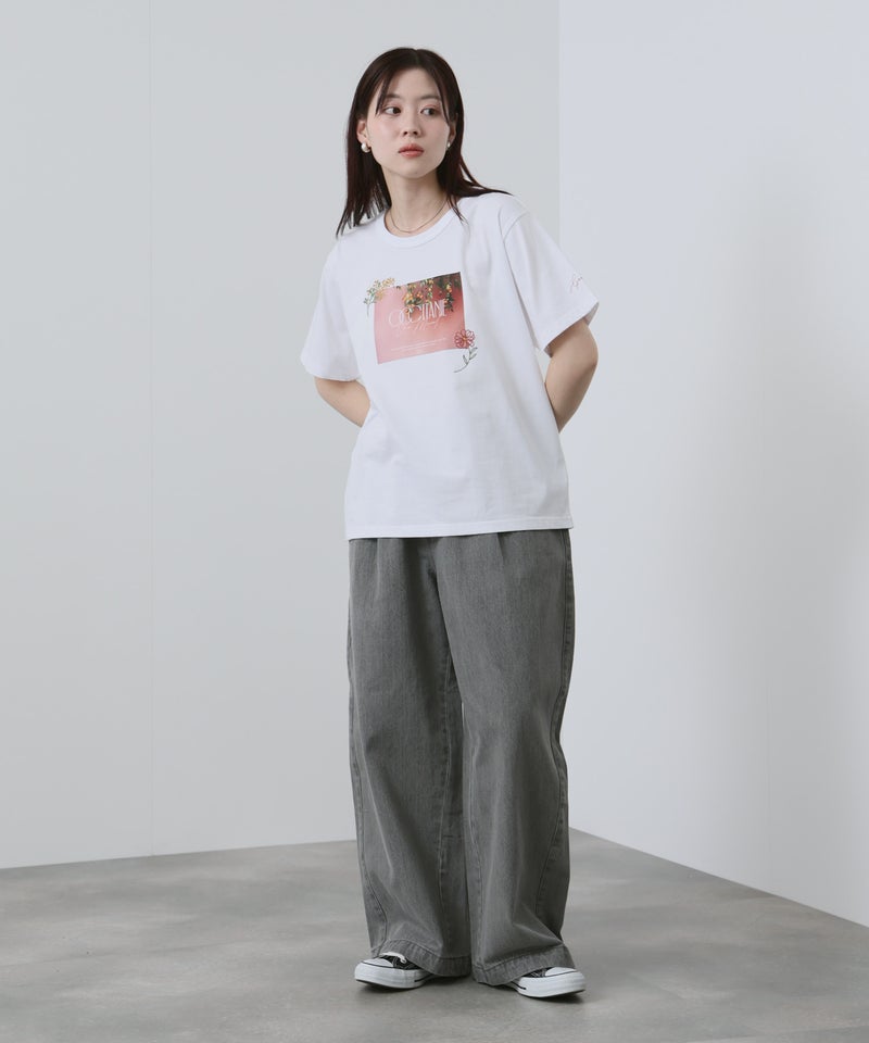 NAVY  ベーシックプリントTシャツ レディース メール便 対応商品商品画像-8