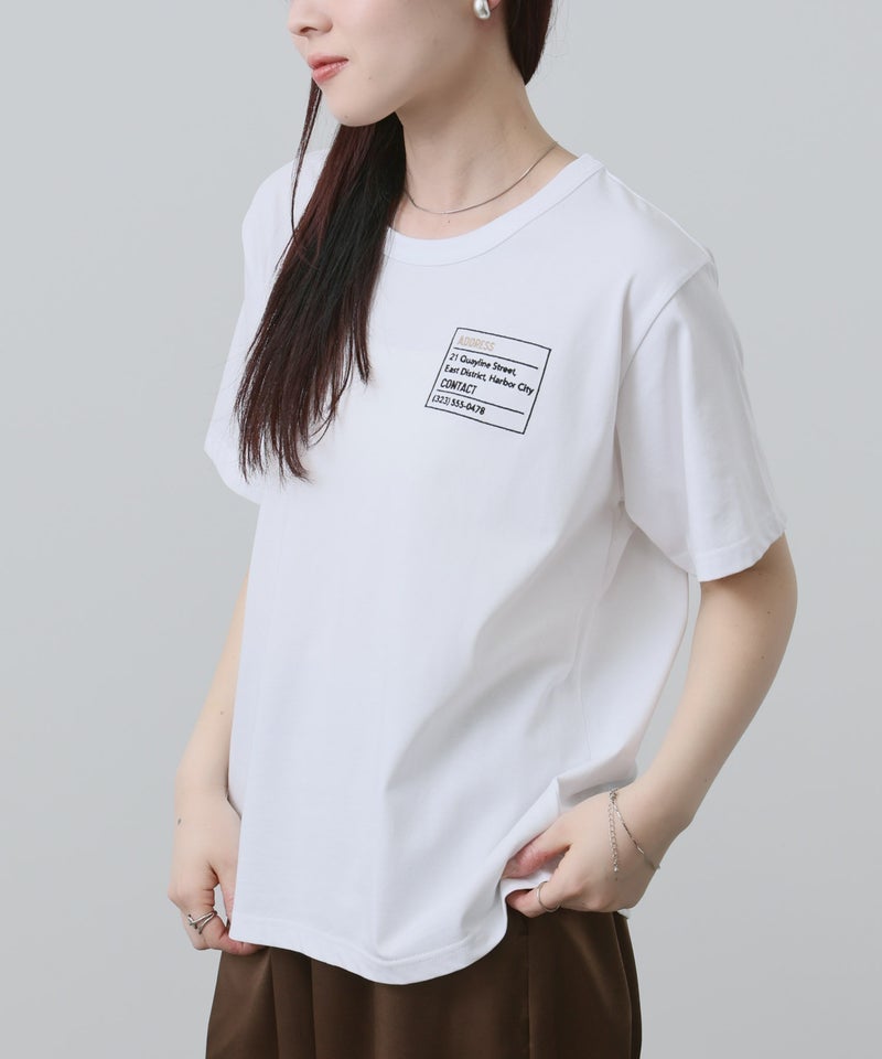 NAVY  ベーシックプリントTシャツ レディース メール便 対応商品商品画像-9