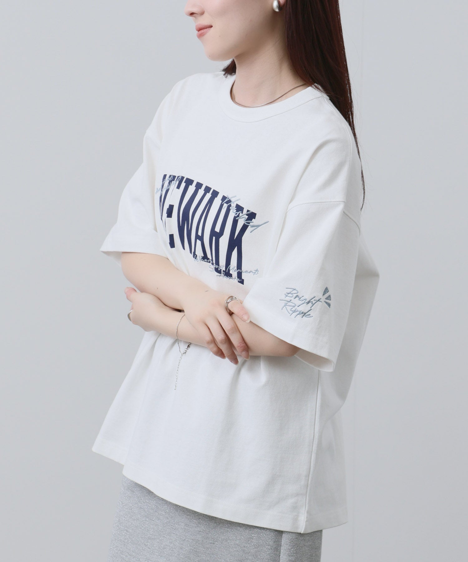 NAVY ヘビーウエイトルーズTシャツ レディース