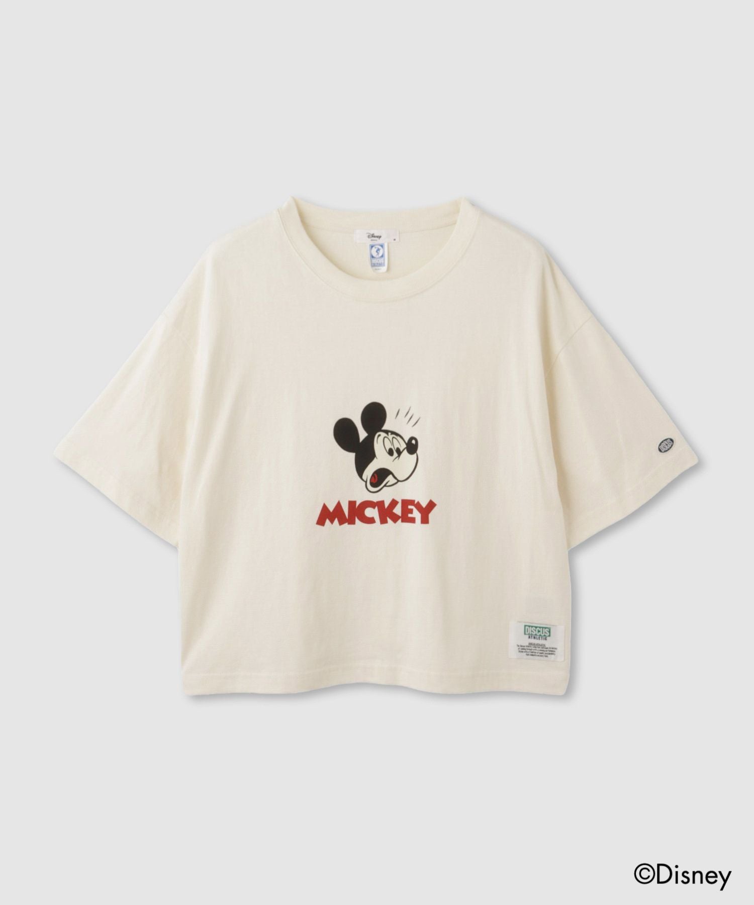 DISCUS DISCUS×MICKEY MOUSE / ショート丈Tシャツ レディース