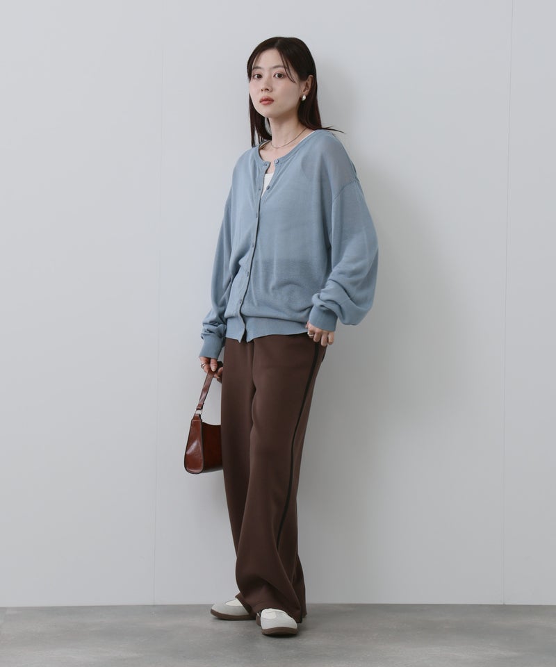 NAVY シアーニットクルーネックカーディガン レディース商品画像-18