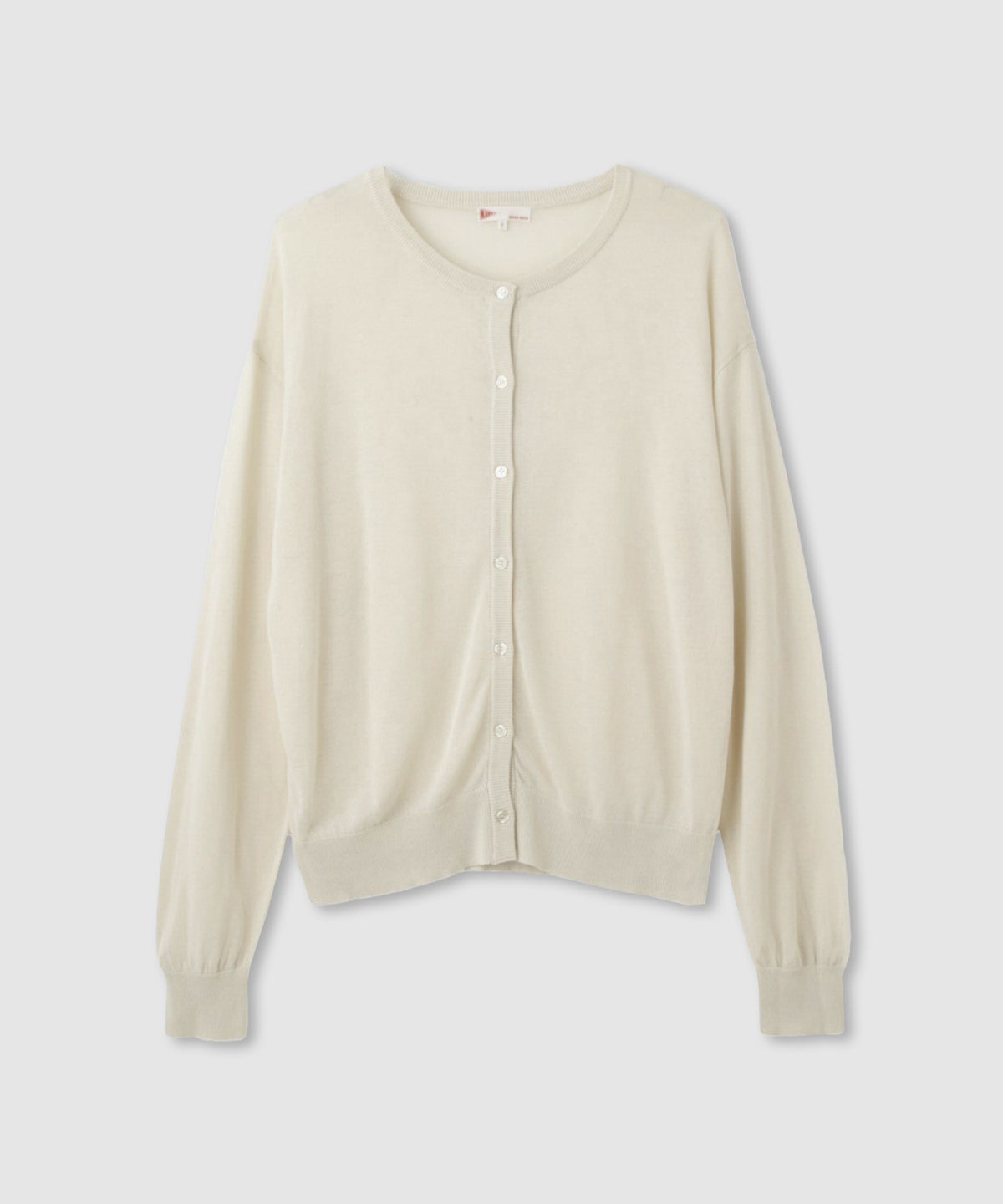 NAVY シアーニットクルーネックカーディガン レディース