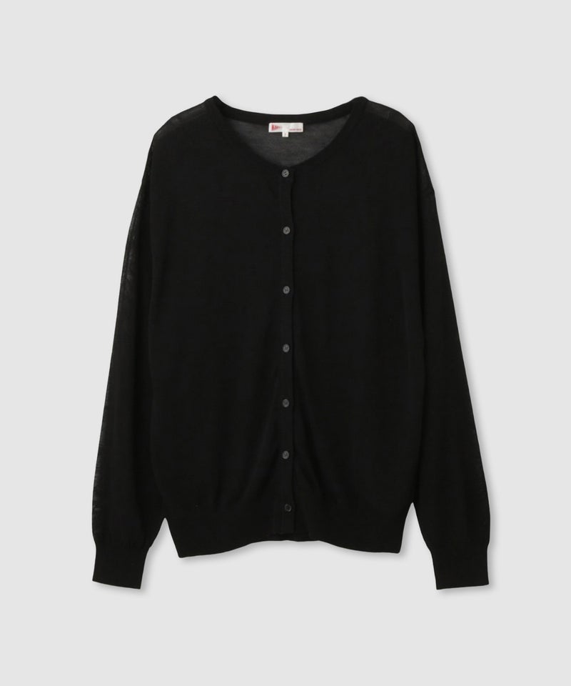 NAVY シアーニットクルーネックカーディガン レディース商品画像-25