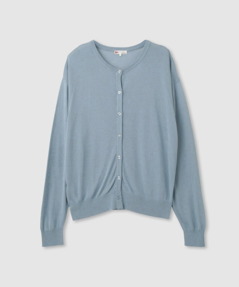 NAVY  シアーニットクルーネックカーディガン レディース商品画像-26