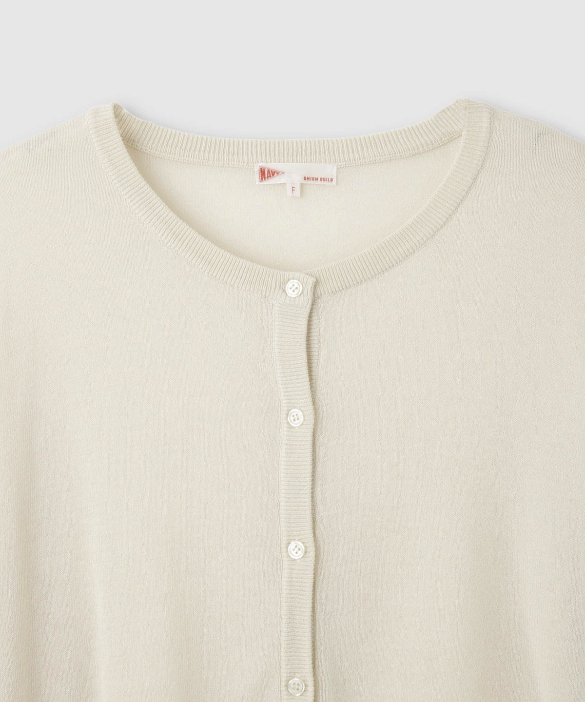 NAVY シアーニットクルーネックカーディガン レディース