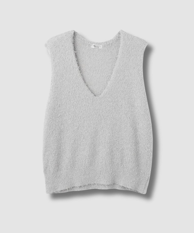 [期間限定価格]Free Nature  テープヤーンVネックニットベスト レディース商品画像-1