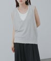 [期間限定価格]Free Nature  テープヤーンVネックニットベスト レディース商品サムネイル-4