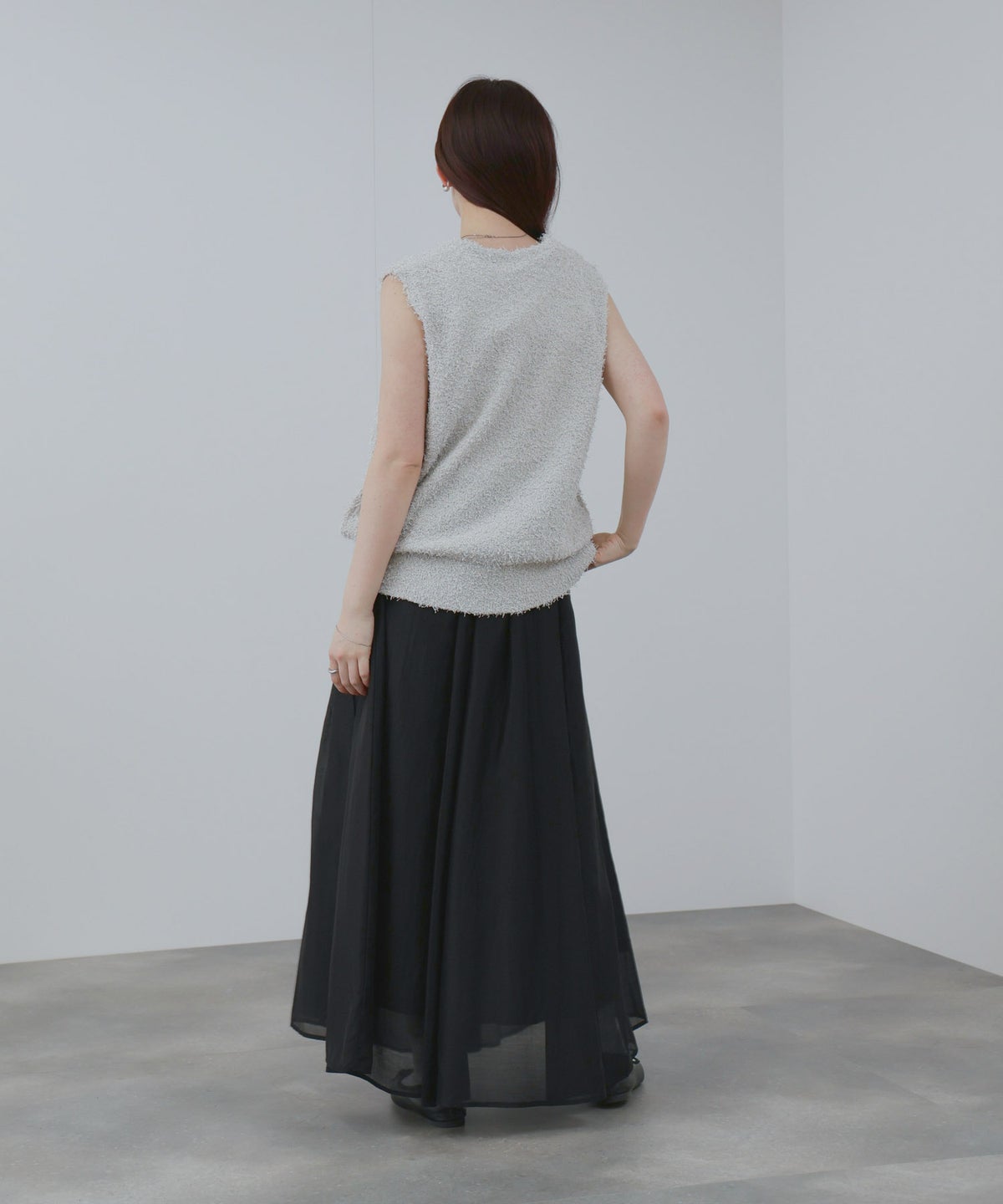  [期間限定価格]Free Nature テープヤーンVネックニットベスト レディース