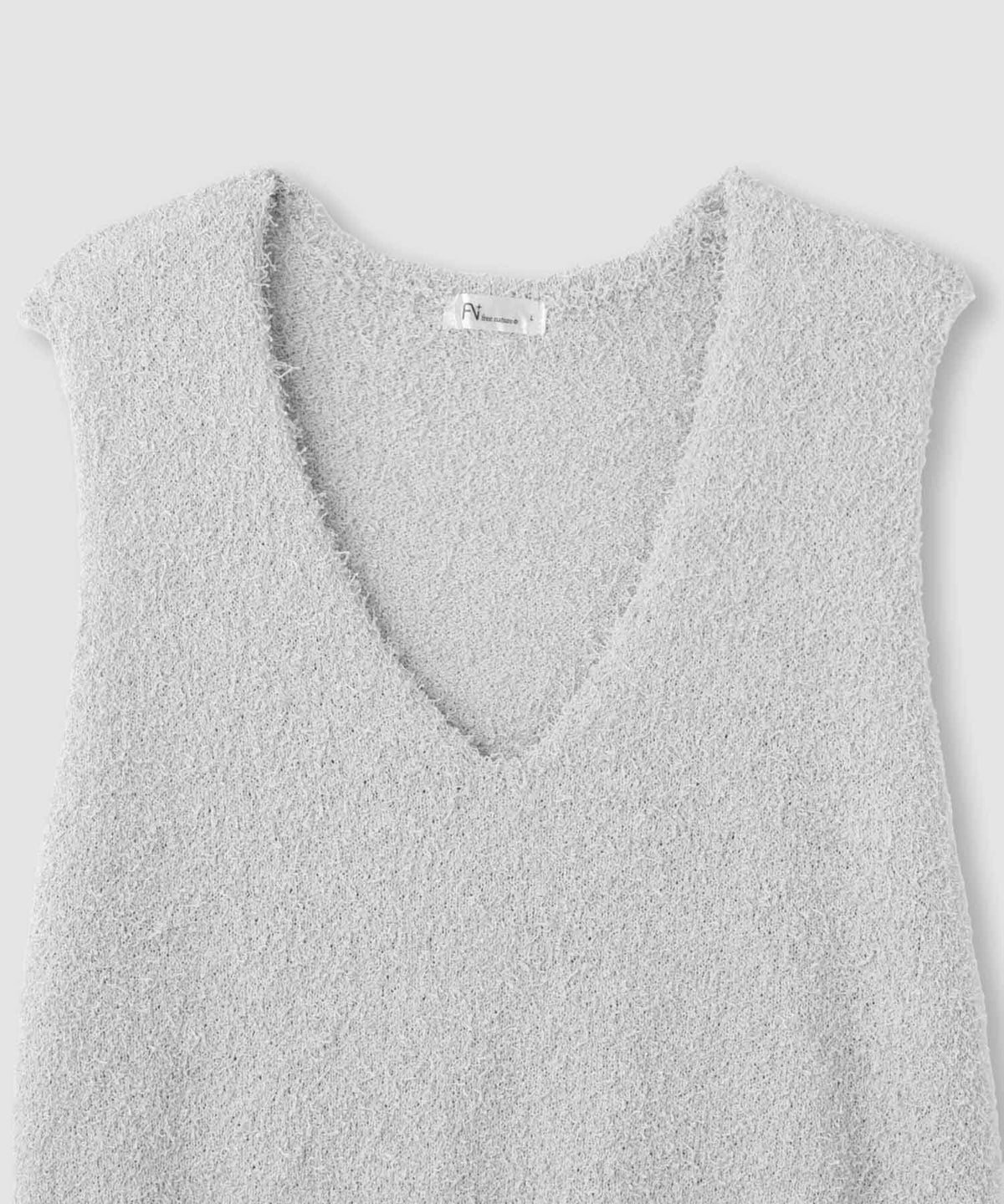  [期間限定価格]Free Nature テープヤーンVネックニットベスト レディース