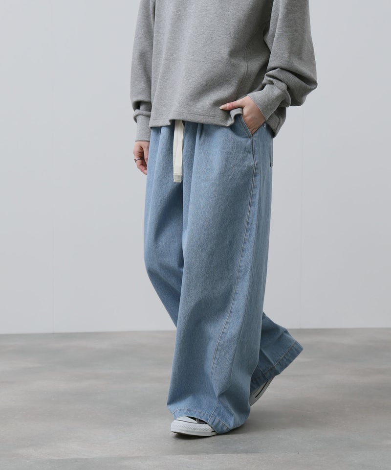NAVY  11ozコットンデニム イージーバルーンワイドパンツ レディース商品画像-4