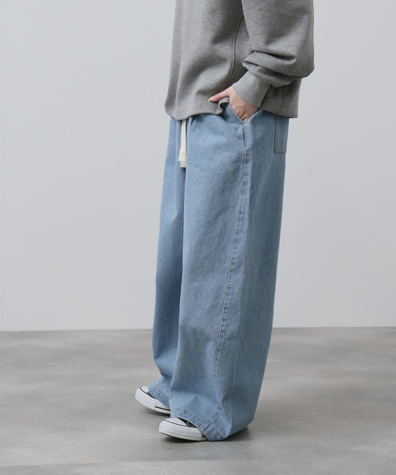 NAVY  11ozコットンデニム イージーバルーンワイドパンツ レディース商品画像-5