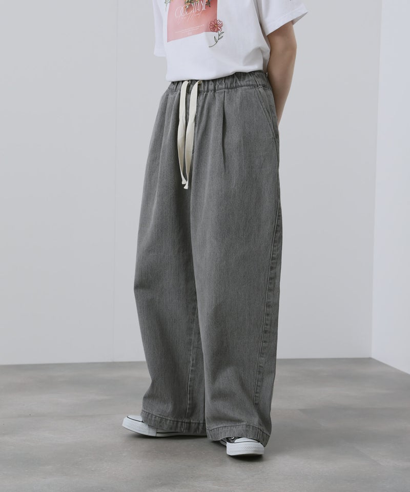 NAVY 11ozコットンデニム イージーバルーンワイドパンツ レディース商品画像-10