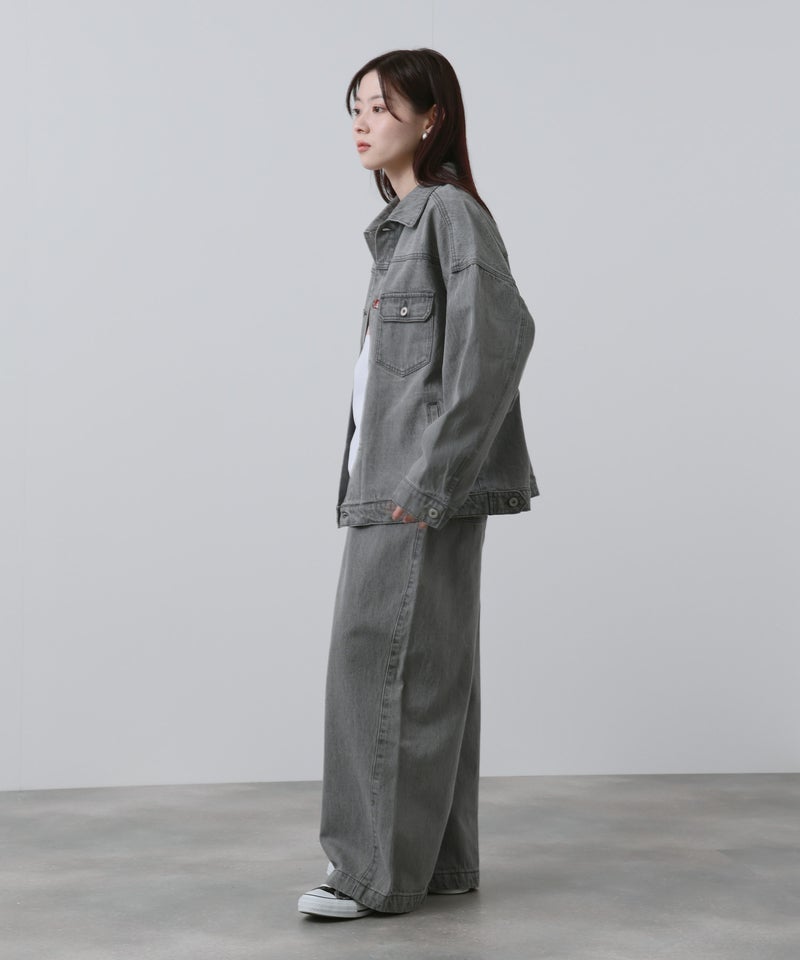 NAVY  11ozコットンデニム イージーバルーンワイドパンツ レディース商品画像-13