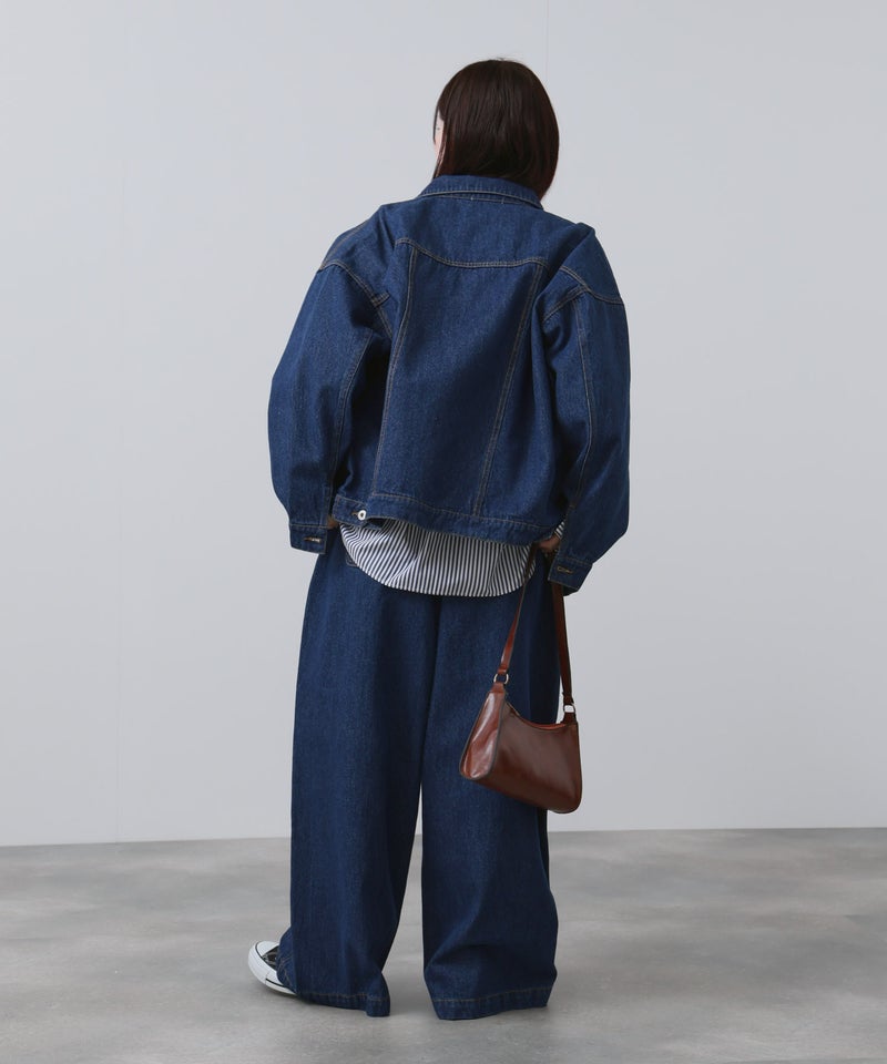 NAVY 11ozコットンデニム イージーバルーンワイドパンツ レディース商品画像-18