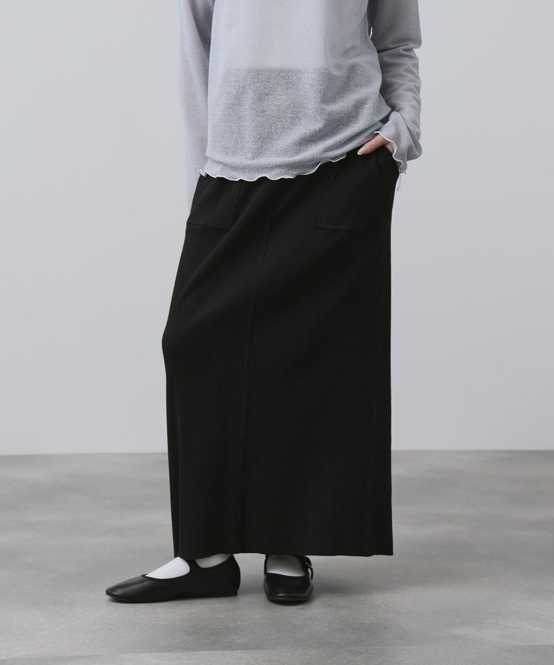 NAVY  針抜き テレコ Iラインスカート レディース商品画像-2