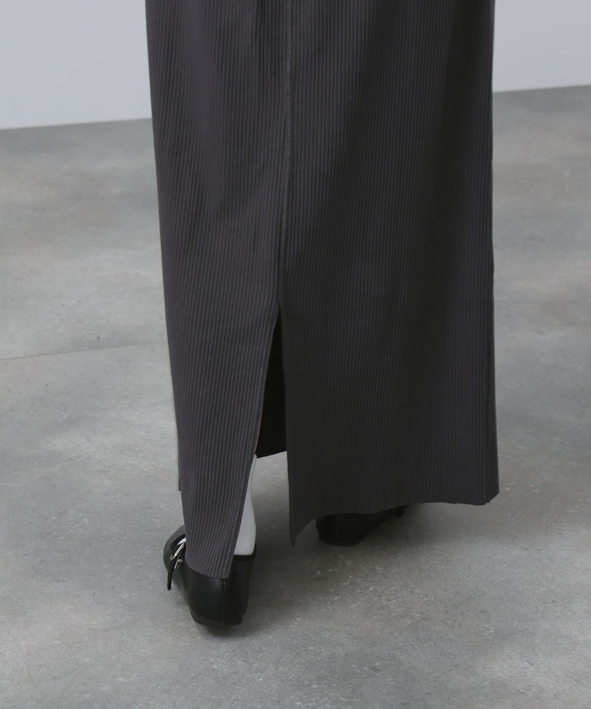 NAVY 針抜き テレコ Iラインスカート レディース