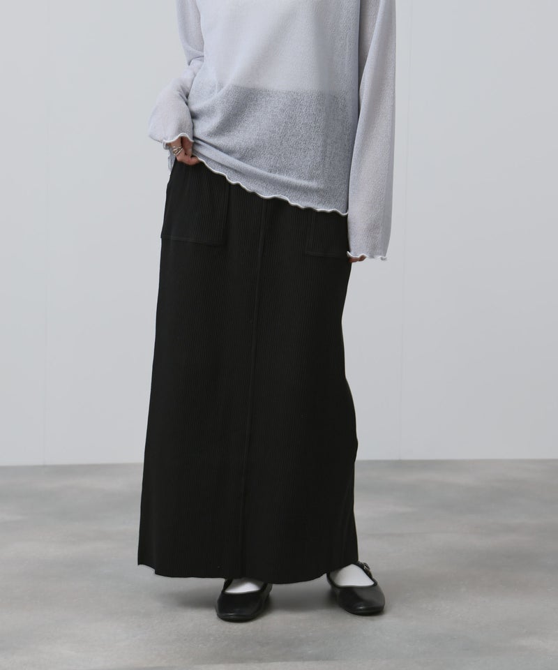 NAVY 針抜き テレコ Iラインスカート レディース商品画像-9