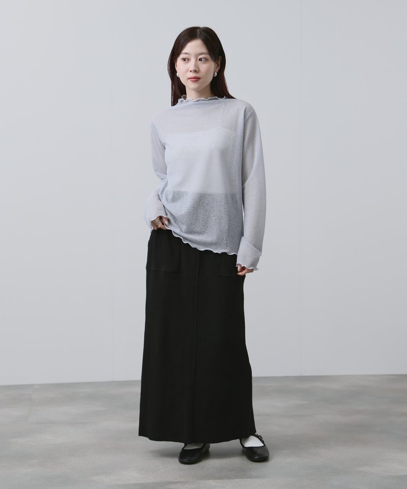 NAVY 針抜き テレコ Iラインスカート レディース商品画像-12