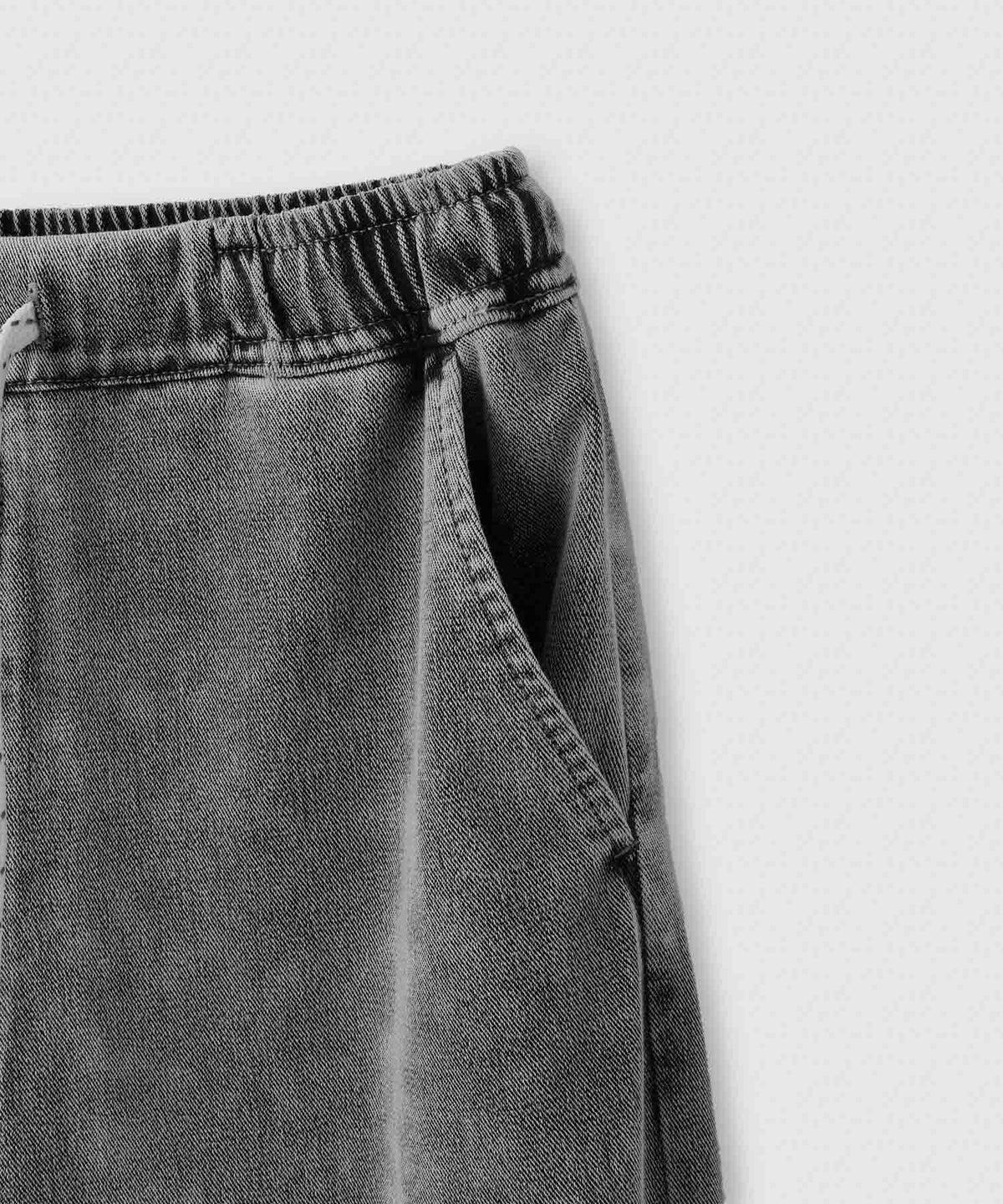 NAVY SARARI ニットデニム バレルレッグパンツ 冷感 ストレッチ性 キッズ