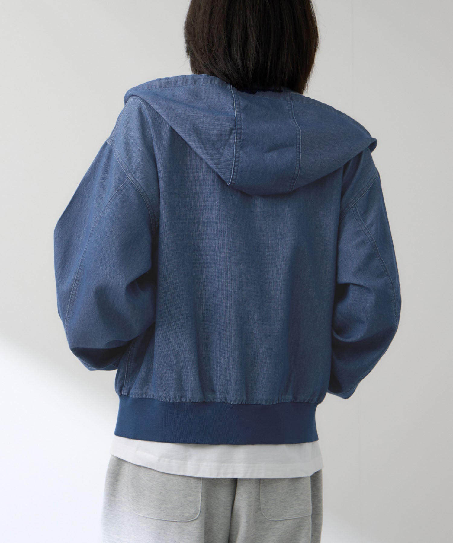 NAVY ブリーズデニム フルジップパーカー メンズ