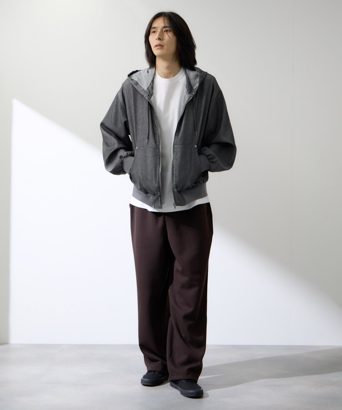 NAVY ブリーズデニム フルジップパーカー メンズ