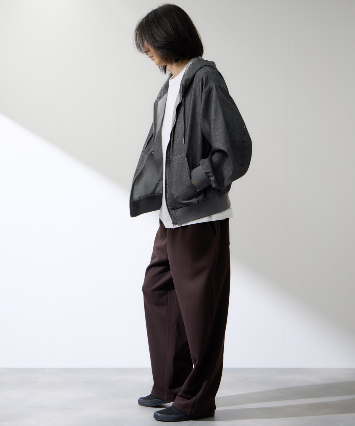 NAVY ブリーズデニム フルジップパーカー メンズ