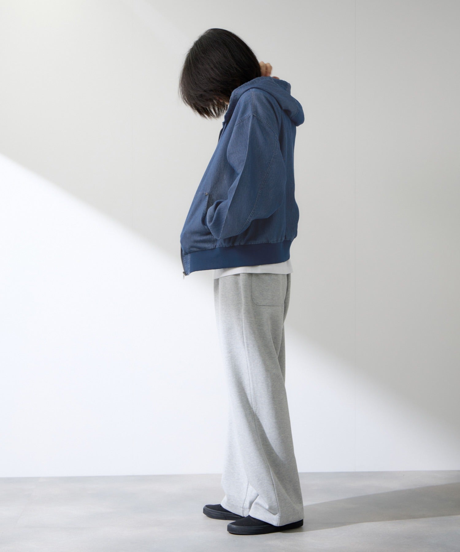 NAVY ブリーズデニム フルジップパーカー メンズ