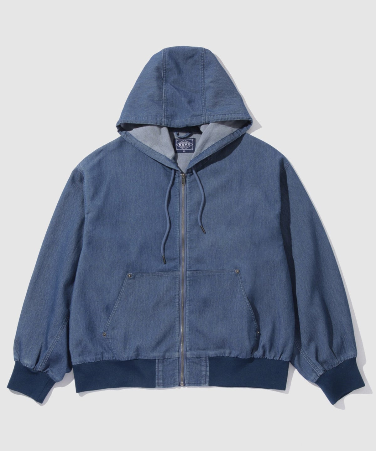 NAVY ブリーズデニム フルジップパーカー メンズ