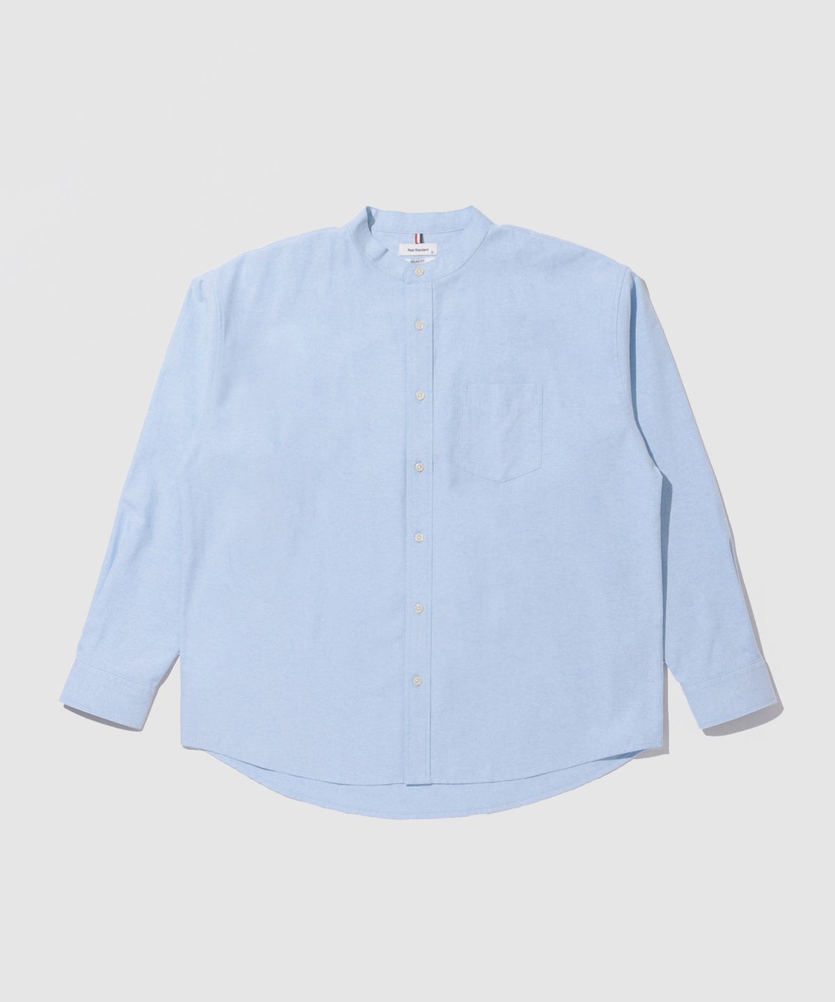 Real Standard オックス長袖バンドカラーシャツ メンズ
