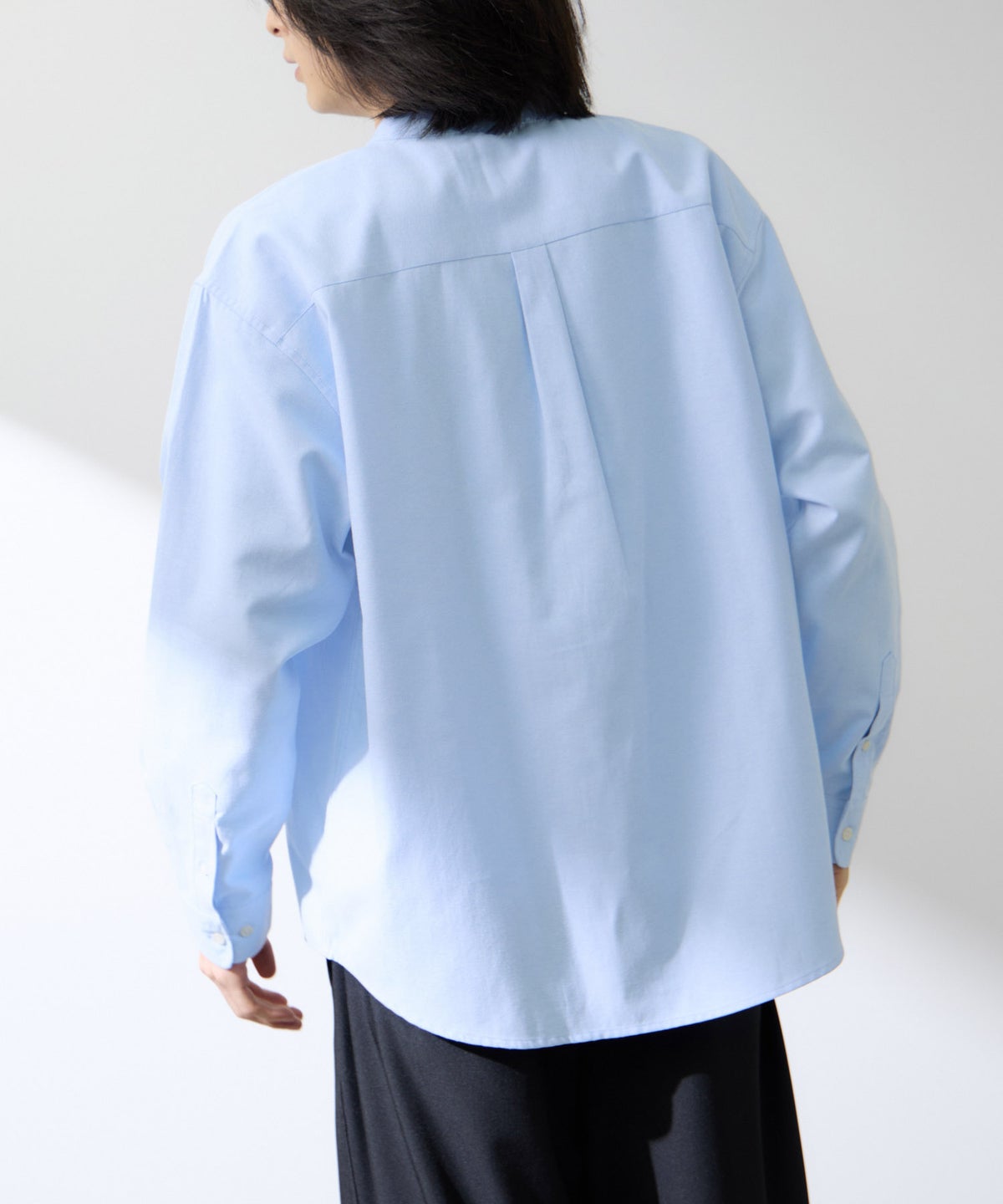 Real Standard オックス長袖バンドカラーシャツ メンズ